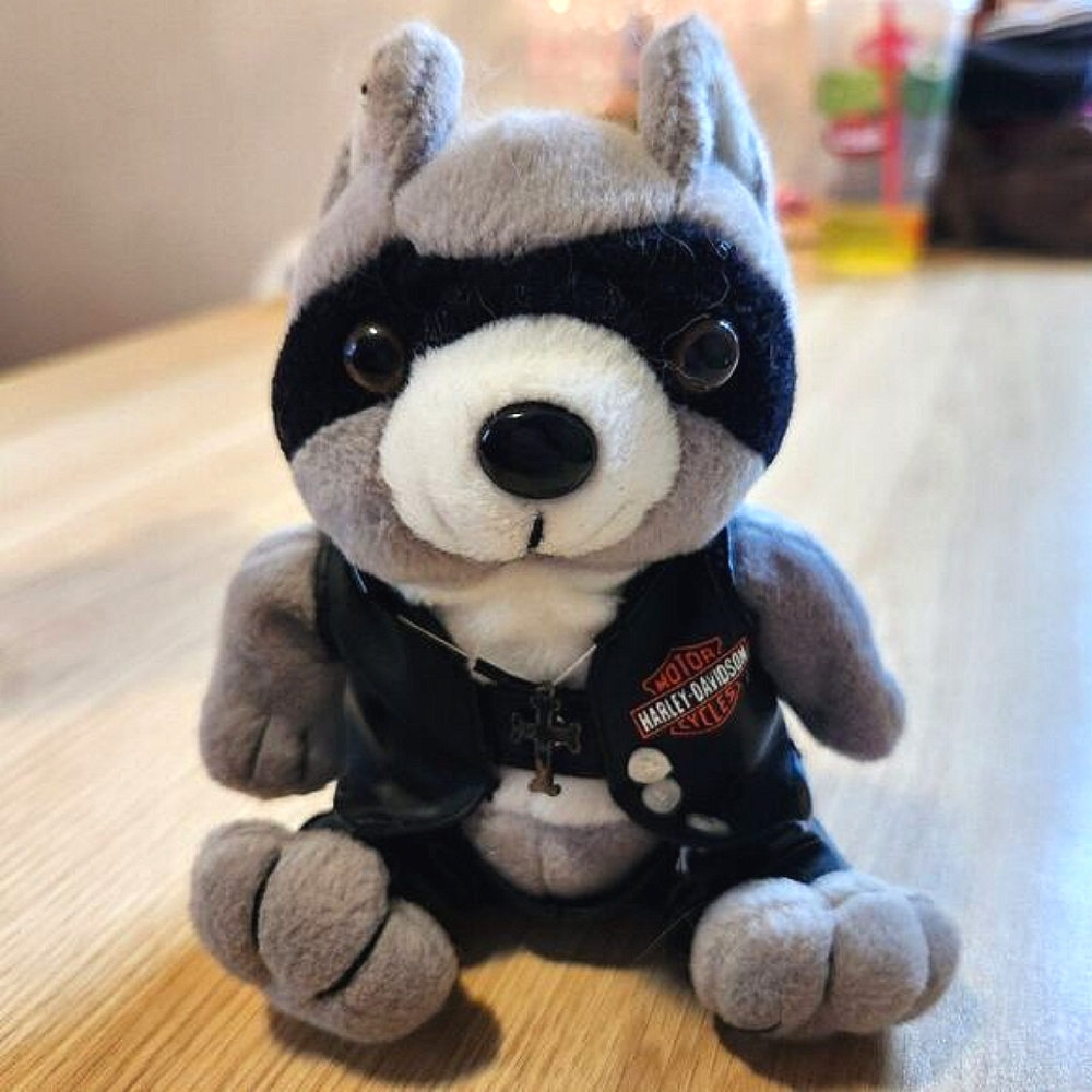 Harley Davidson Y2k Vintage Raccoon Collectible Cute Plush